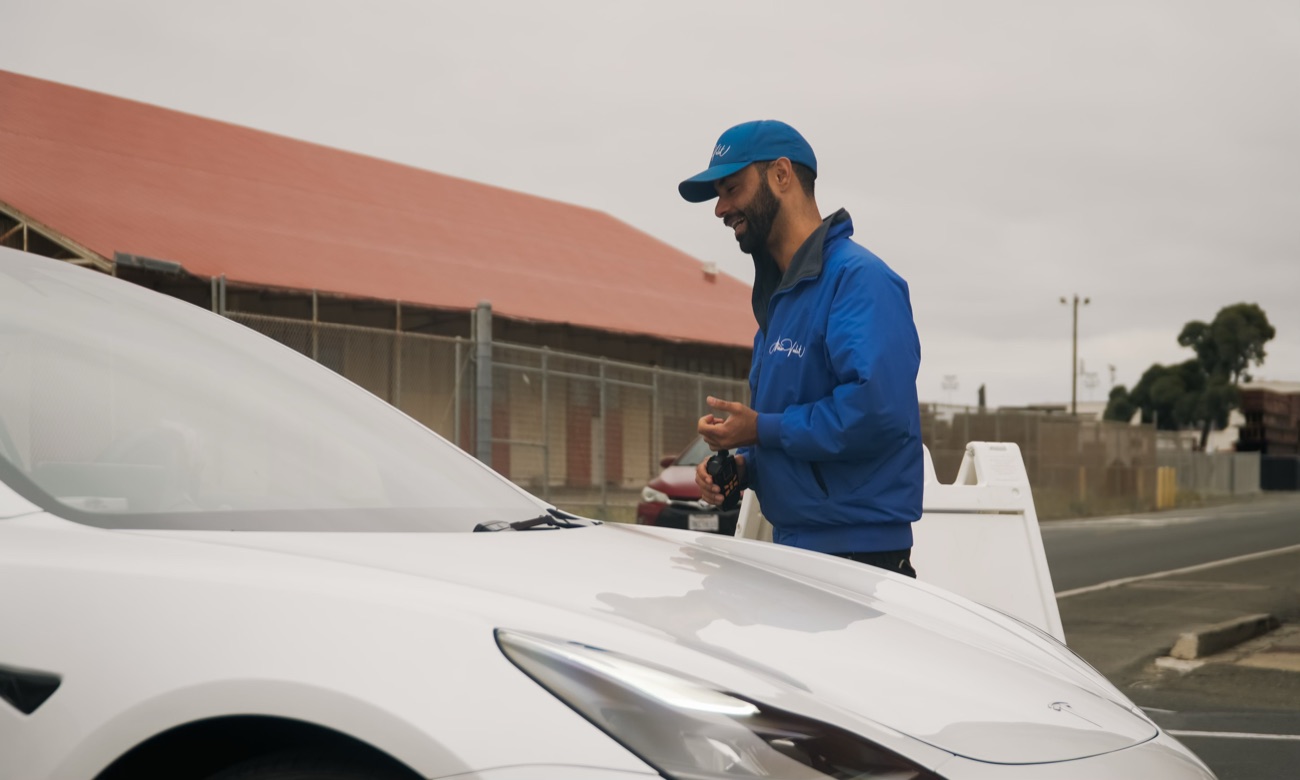Marin Valet attendant receiving a vehicle