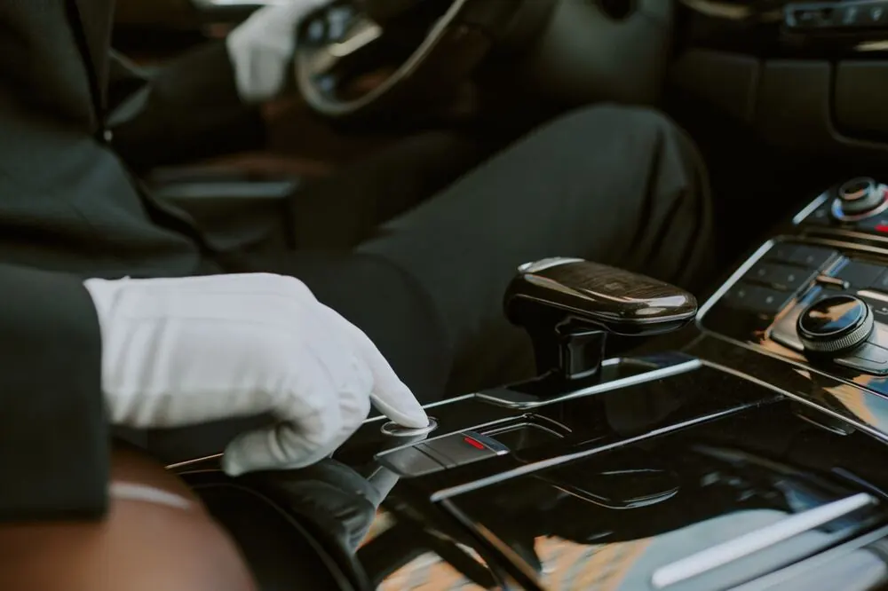 Valet attendant preparing a vehicle